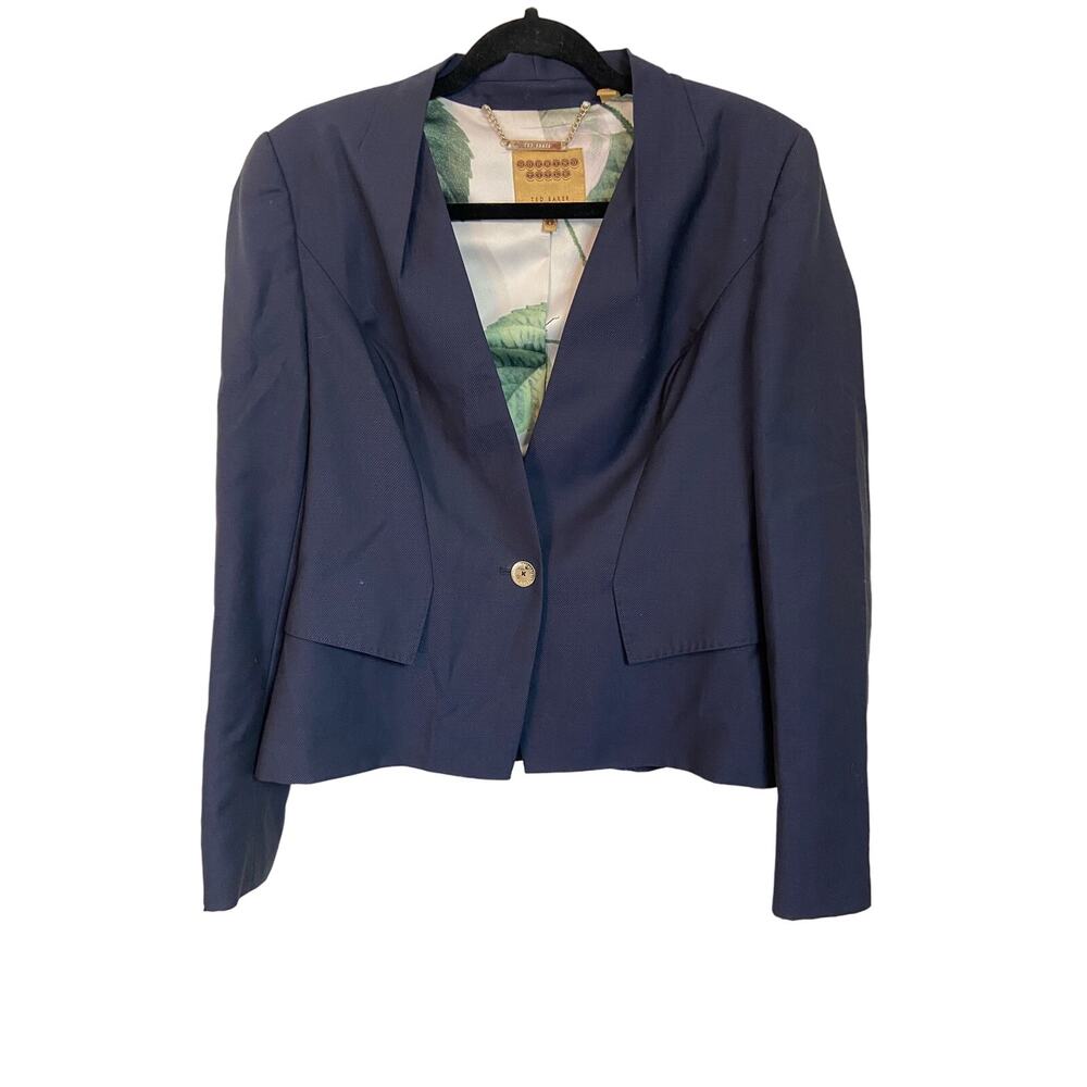 Ted Baker Working Title wool blazer navy blue size 4